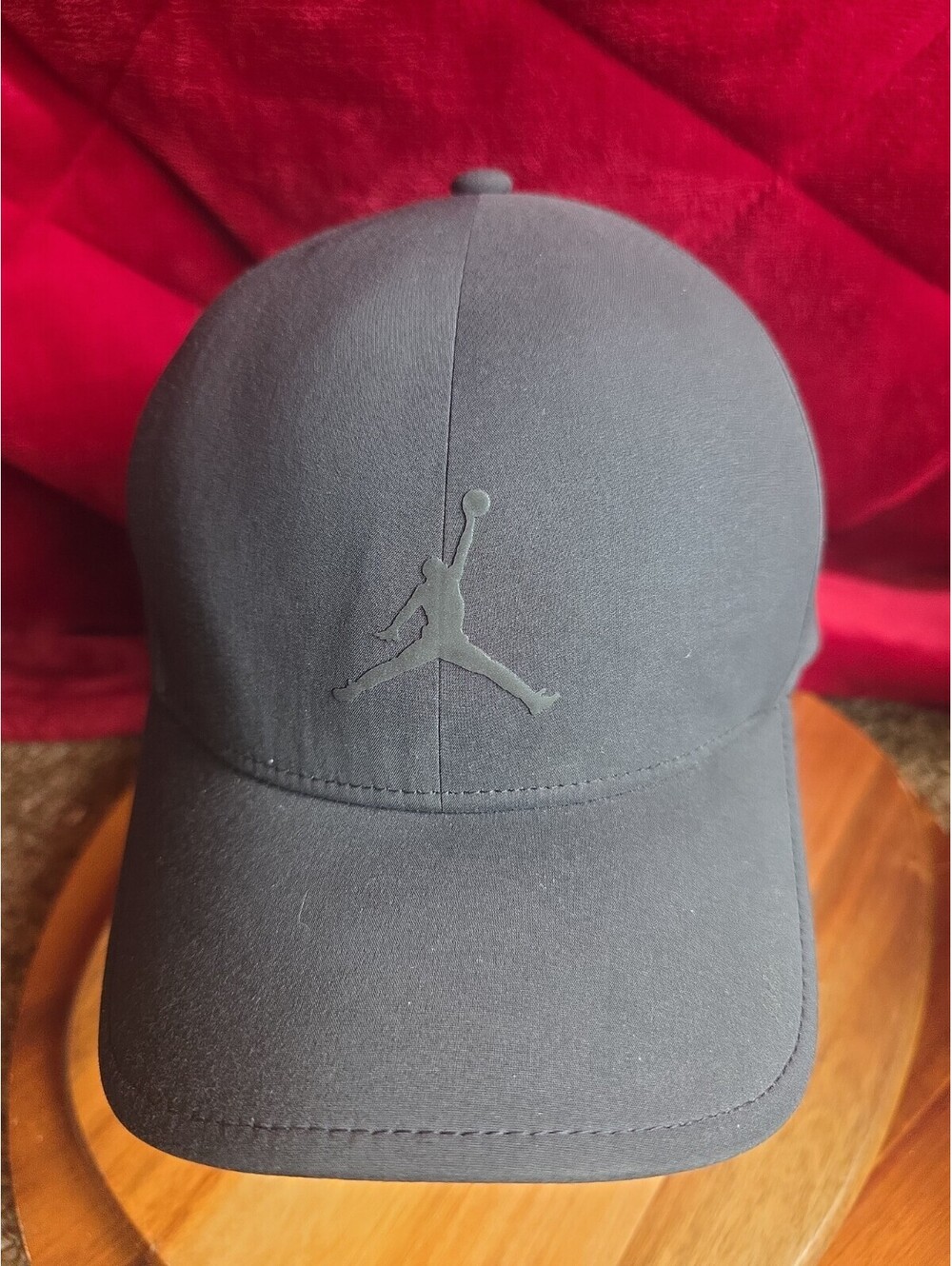 Air Jordan Hat Men Black Dri Fit Embroidered Logo Jumpman Baseball Cap S/M - 22"
